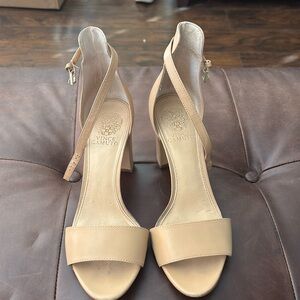 Vince Camuto tan block heels